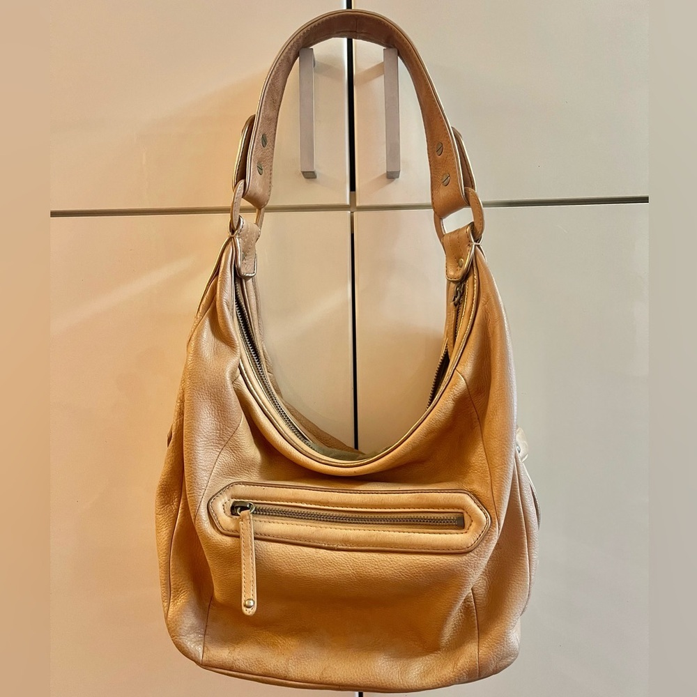 COLE HAAN LEATHER Hobo Shoulder
BAG Light Brown Color